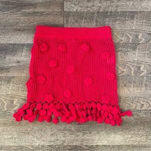 Lovers + Friends Domatilla Red Crochet mini Skirt